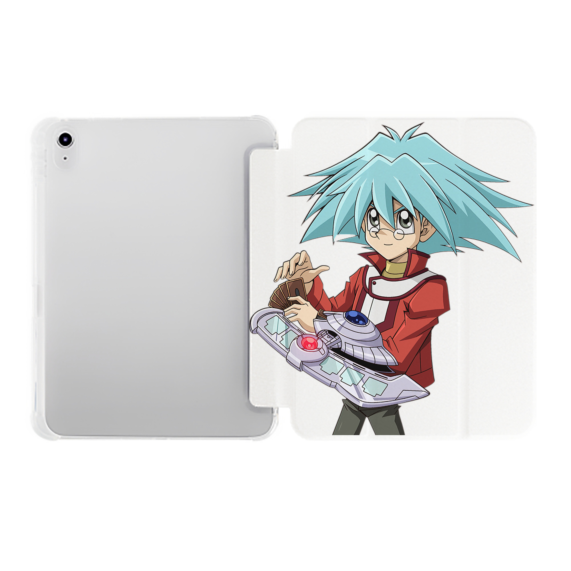 （画像用） 遊☆戯☆王 Yu-Gi-Oh! IPad ケース ペン収納付き 三つ折りスタンド PUレザー×シリコン 対応機種9.5/10.5/10.9インチ